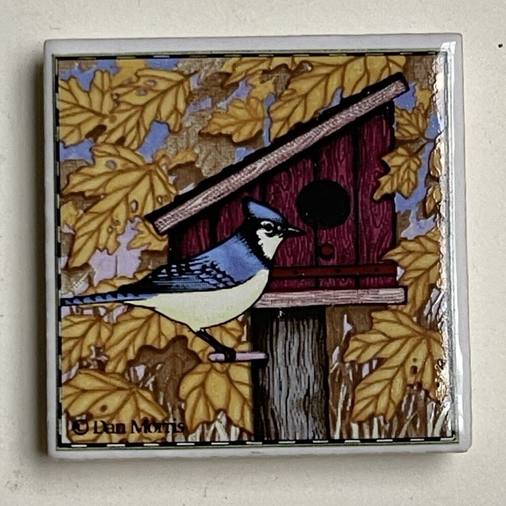 Dan Morris Magnetic Frame Fridge Leaves Bird House Garden Farmhouse Fall